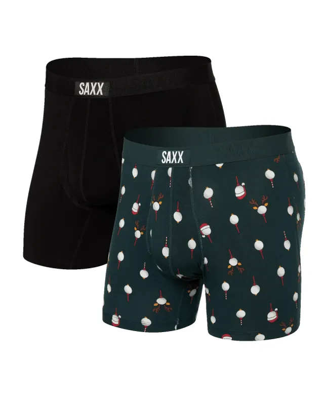 Saxx Ultra Boxer Brief 2 Pack - Christmas Tee/Blk sold by Boutique with Grace