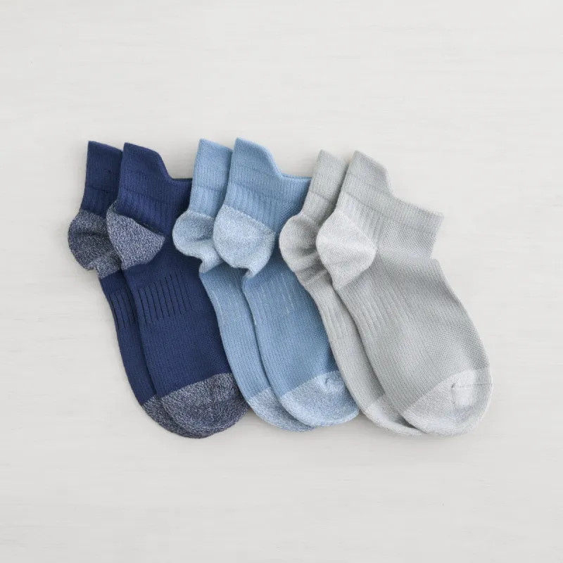Lemon 3 Pack Performance Low Cut Sock - Navy/Grey sold by Boutique with Grace
