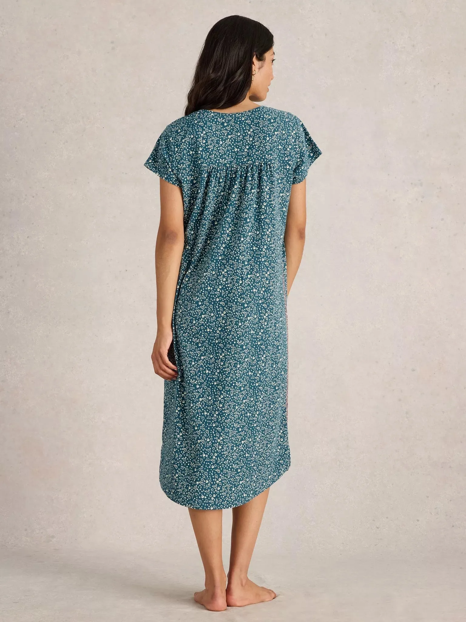 White Stuff Tilda Midi Jersey Nightie - Teal Print sold by Boutique with Grace product image thumbnail 4
