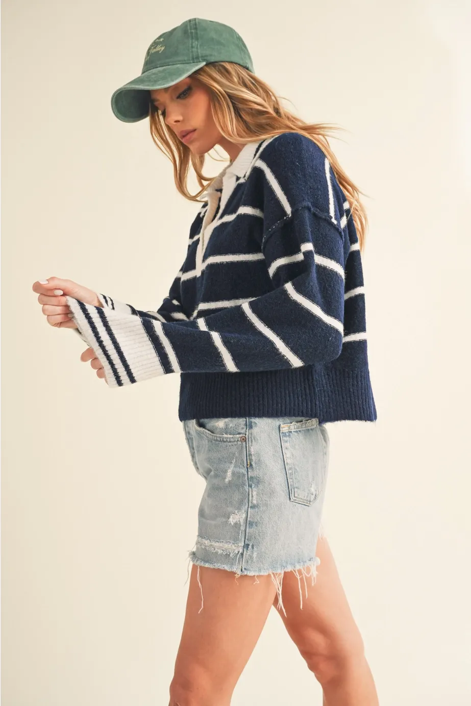 AEMI Felia Sweater - Navy/White sold by Boutique with Grace product image thumbnail 4