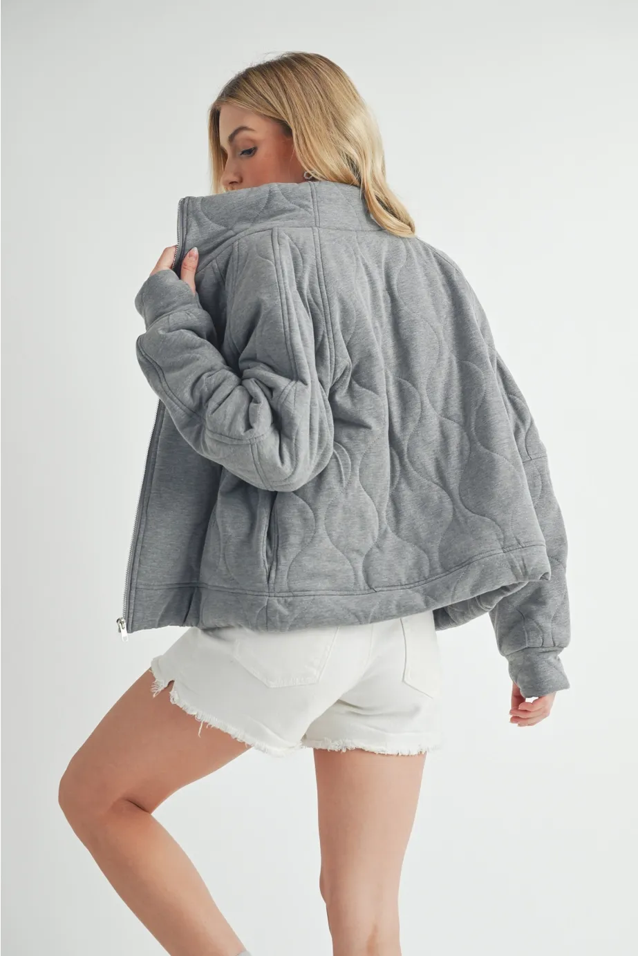 AEMI Darla Quilted Jacket - Charcoal sold by Boutique with Grace product image thumbnail 3