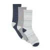 Lemon 3 Pack Polytam Crew Sock - Blue sold by Boutique with Grace