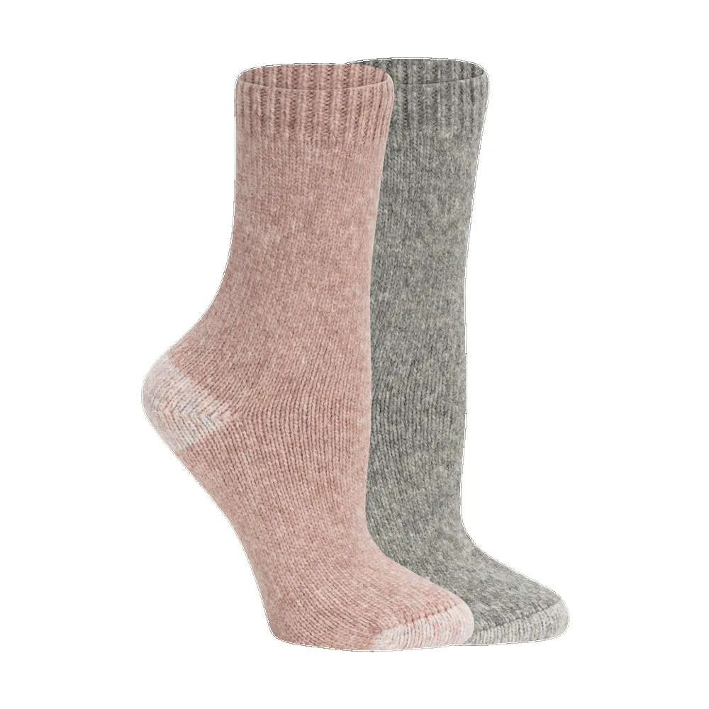 Lemon 2 Pack Sweater Knit Crew Sock - Pink/Brown sold by Boutique with Grace product image thumbnail 2