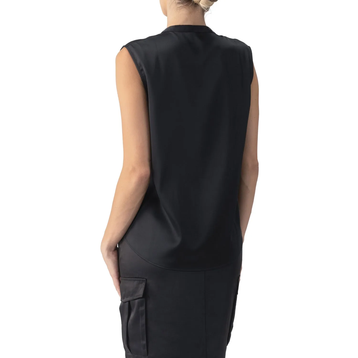 Sanctuary Tie Neck Satin Top - Black sold by Boutique with Grace product image thumbnail 4