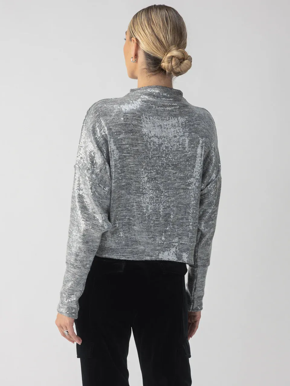 Sanctuary Sequin Funnel Neck Top - Grey Sequin sold by Boutique with Grace product image thumbnail 2