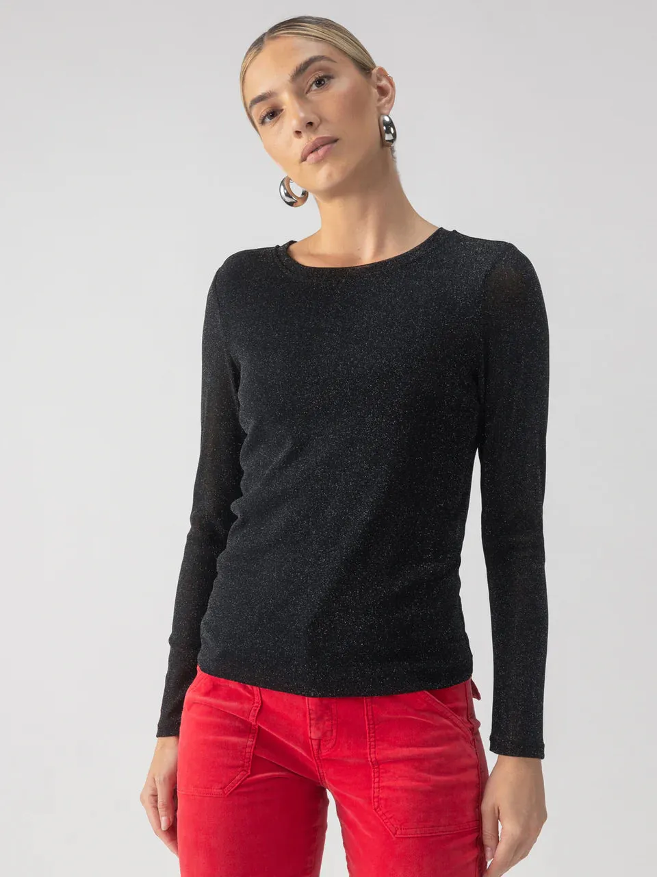 Sanctuary Sparkle Mesh Perfect Tee - Black sold by Boutique with Grace