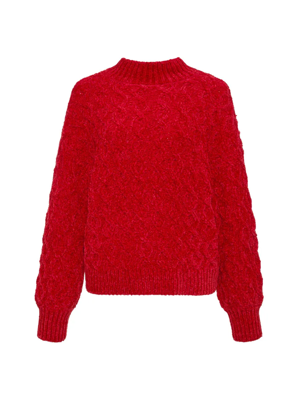 Sanctuary Cable Mock Neck Sweater - Mars Red sold by Boutique with Grace product image thumbnail 4