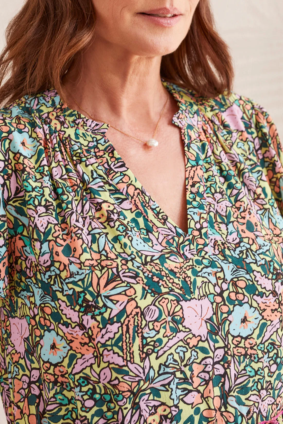 Tribal SS Tiered Dress - Celadon sold by Boutique with Grace product image thumbnail 4