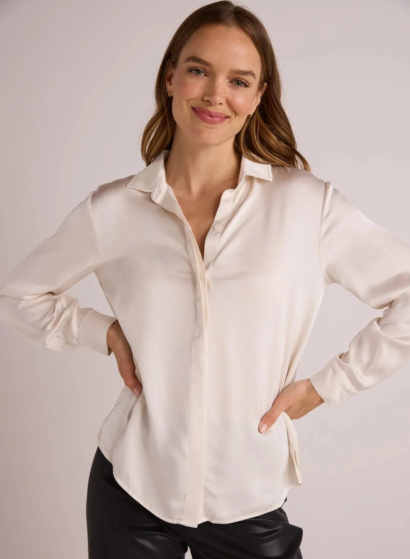 Bella Dahl High Low Hem Shirt - Winter White sold by Boutique with Grace