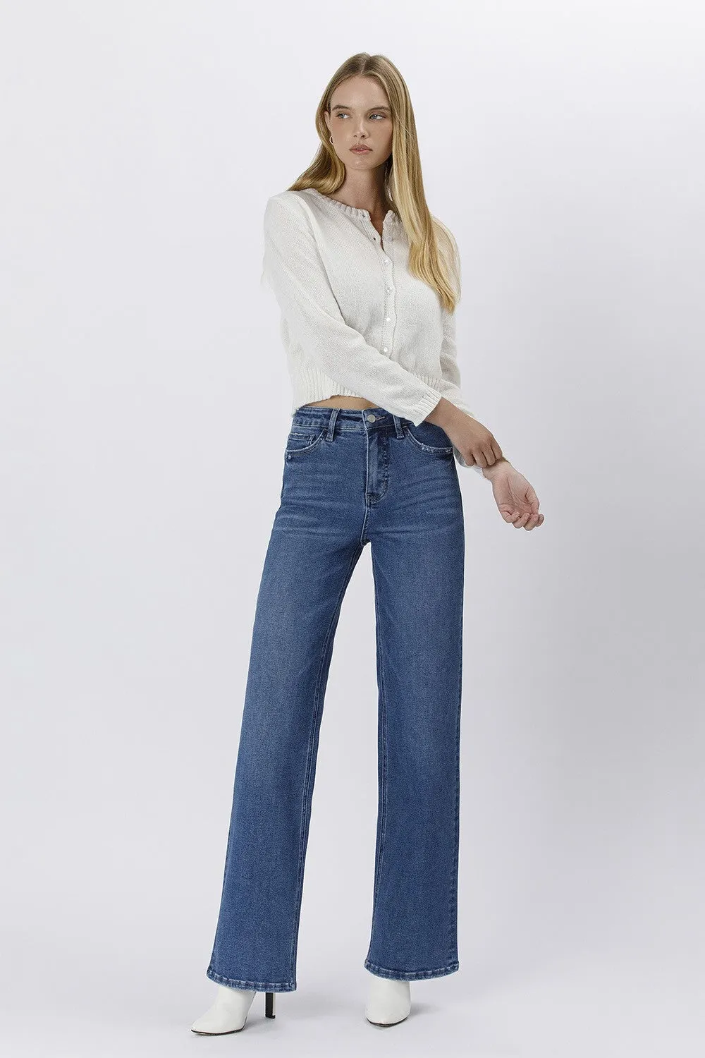 Vervet Tummy Control 90’s Wide Leg Jean - Nicest sold by Boutique with Grace
