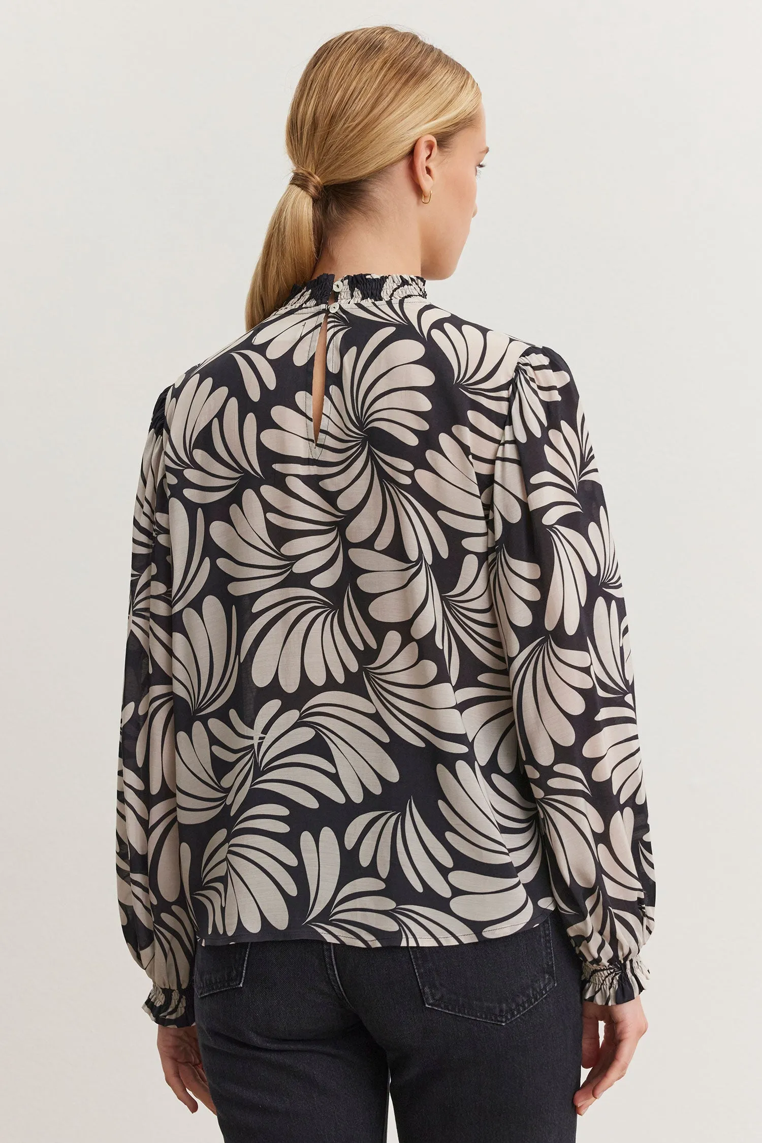 Velvet Tunisia Printed Viscose Top - Black/Cream sold by Boutique with Grace product image thumbnail 3