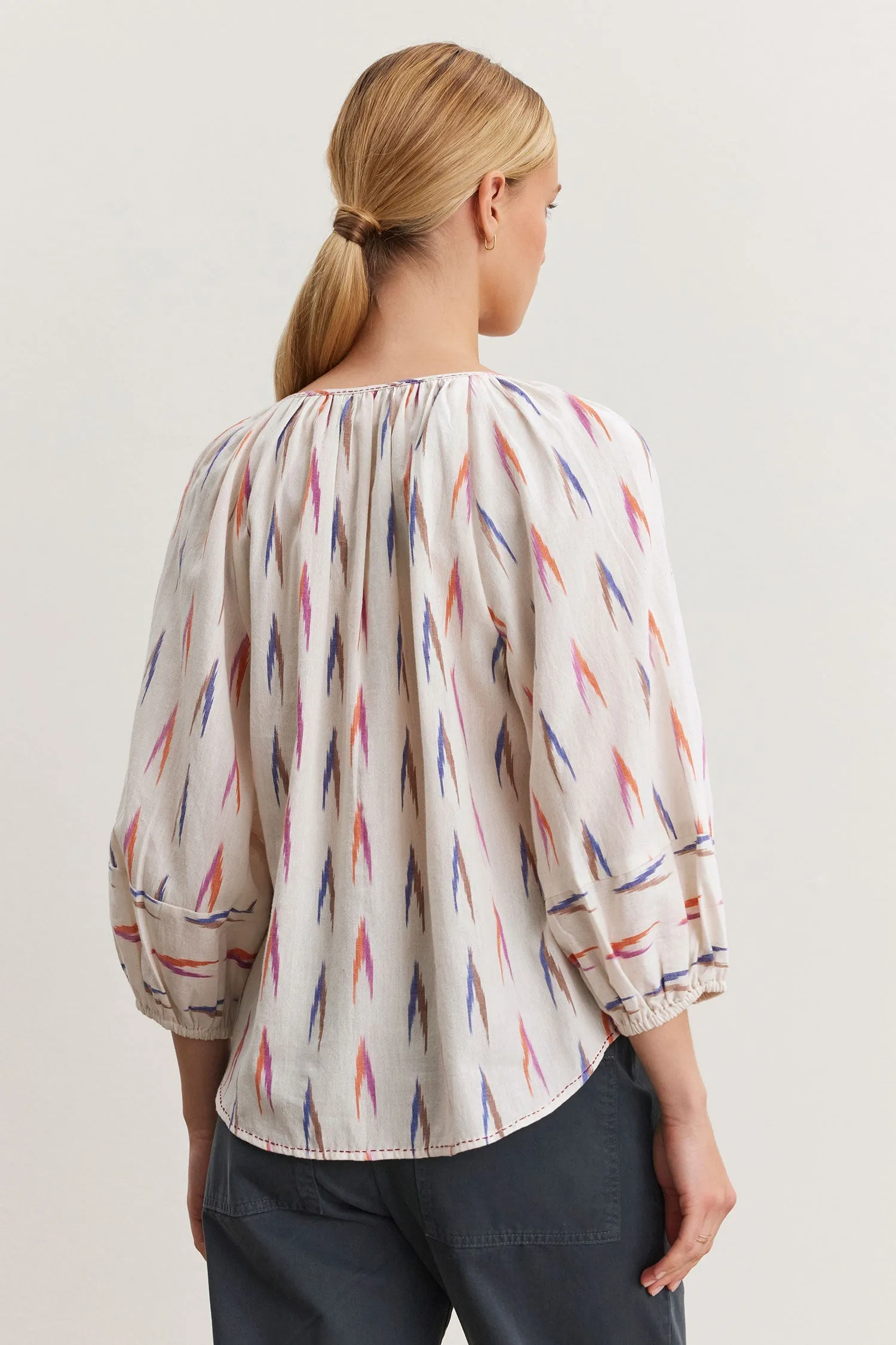 Velvet Ikat Weave Top - Cream sold by Boutique with Grace product image thumbnail 3