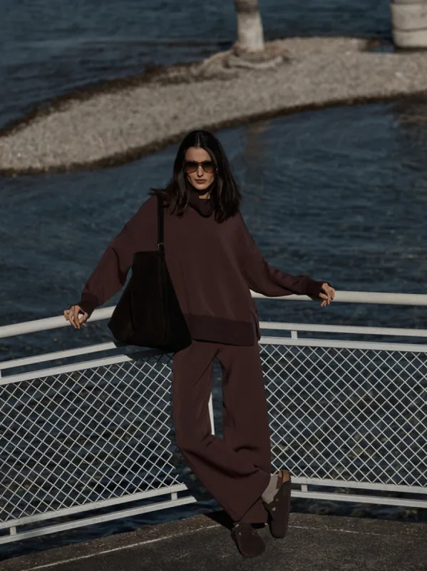 Varley Wide Leg Pant 30” - Mahogany sold by Boutique with Grace