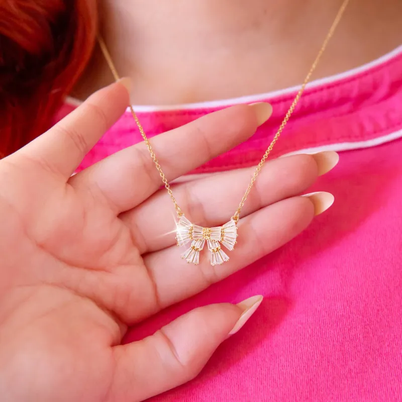 Sunshine Studios Holiday Sparkle Bow Necklace sold by Boutique with Grace