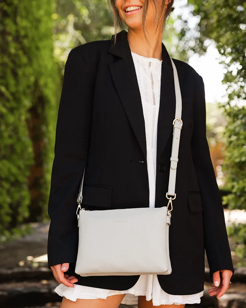 Louenhide Millie Crossbody Bag - Light Grey sold by Boutique with Grace