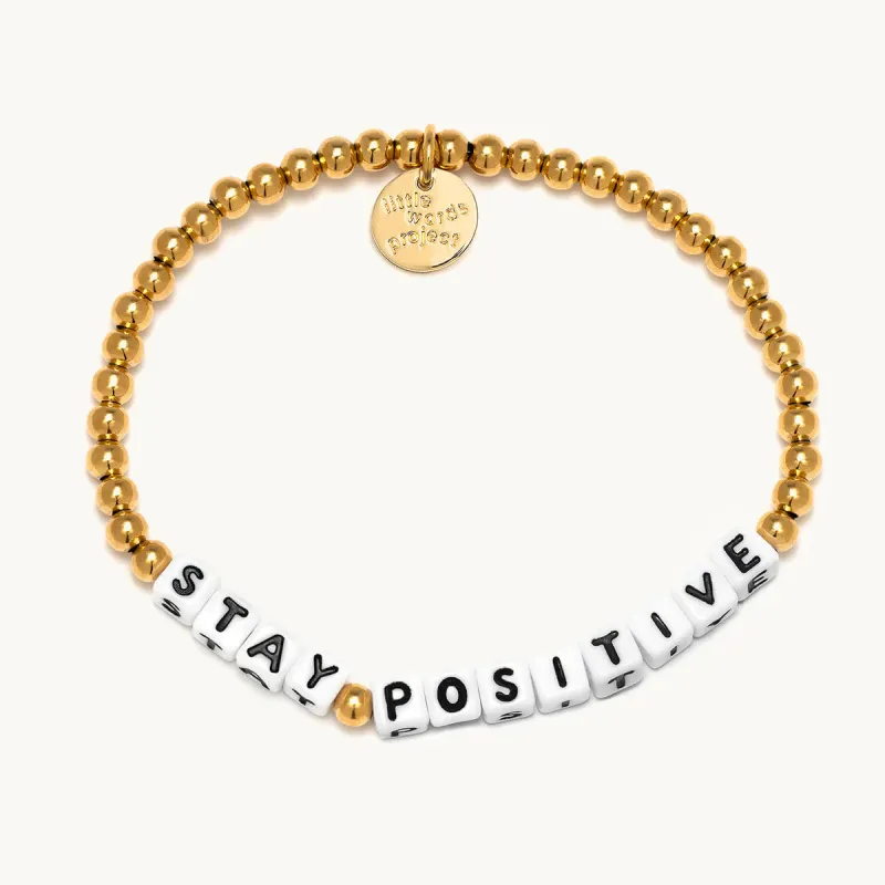 Little Words Project Gold Bracelet - Stay Positive sold by Boutique with Grace