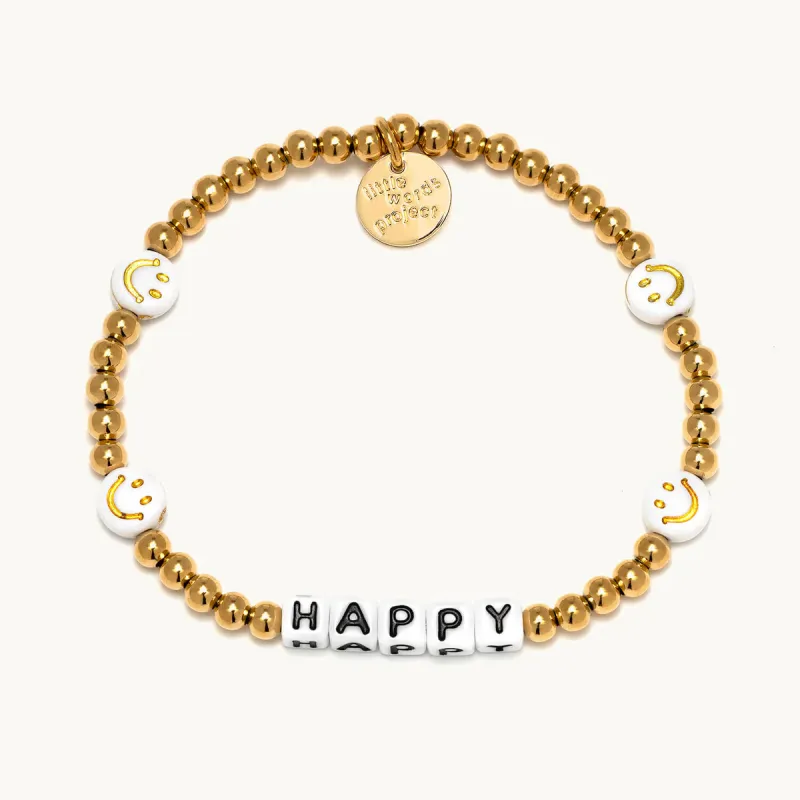 Little Words Project Gold Bracelet - Happy sold by Boutique with Grace