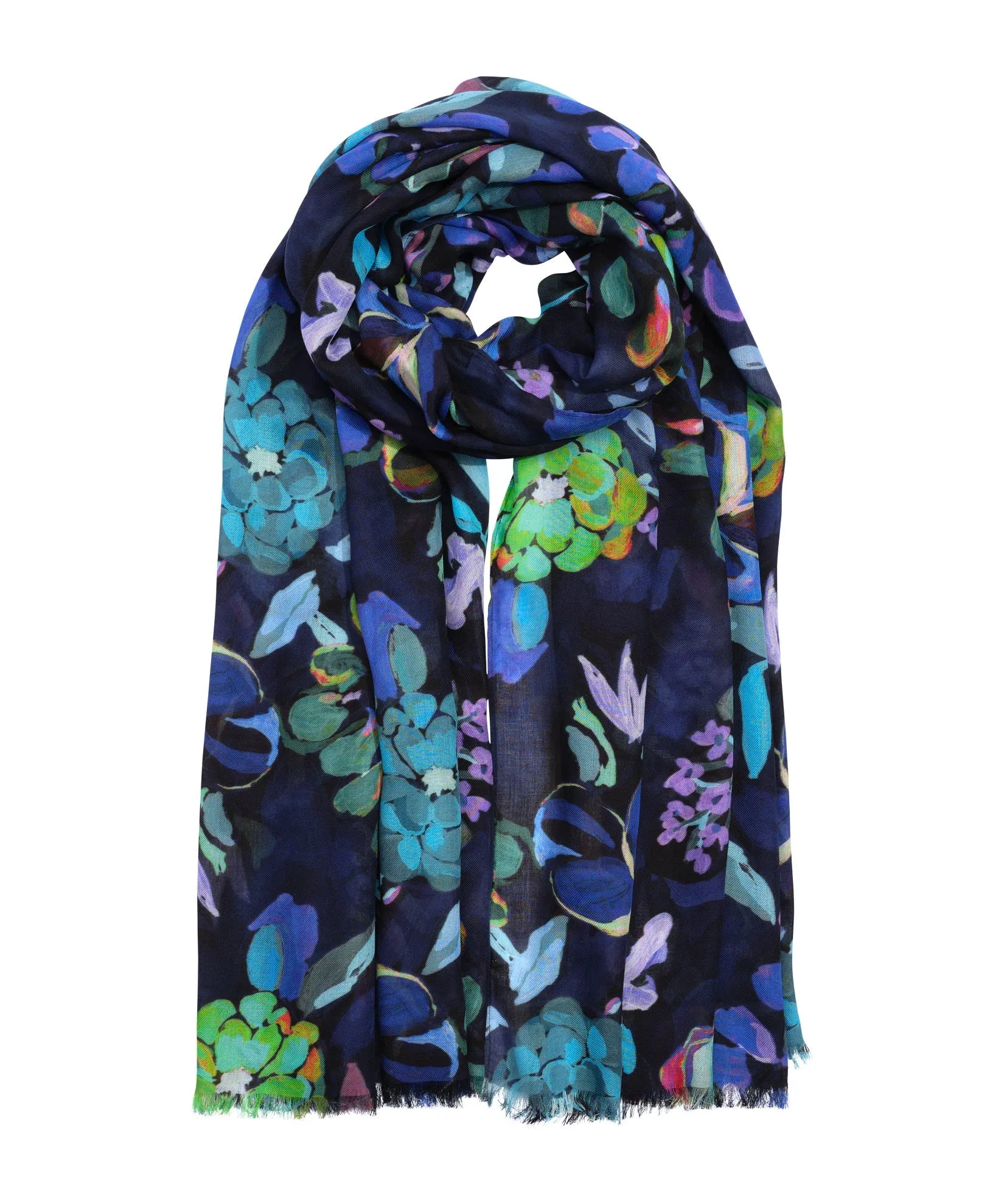 Echo Happy Floral Wrap - Navy sold by Boutique with Grace