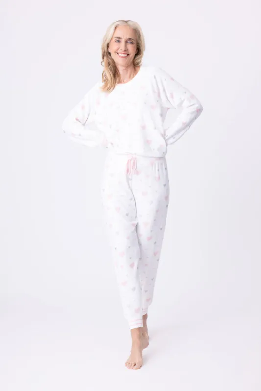 PJ Salvage Full of Love Cuffed PJ Set - Ivory sold by Boutique with Grace
