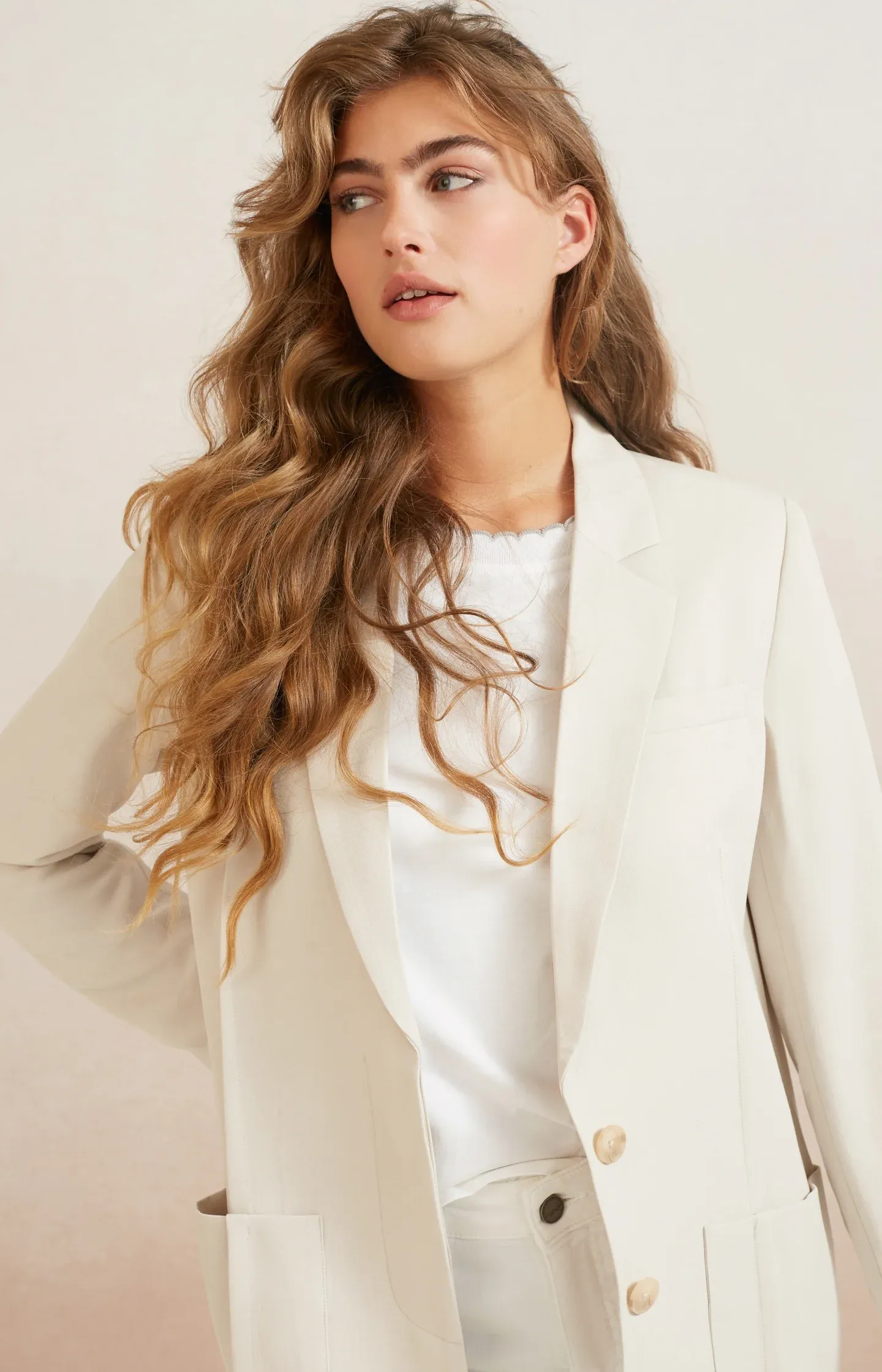 Yaya Rib Neckline Tee - Pure White sold by Boutique with Grace