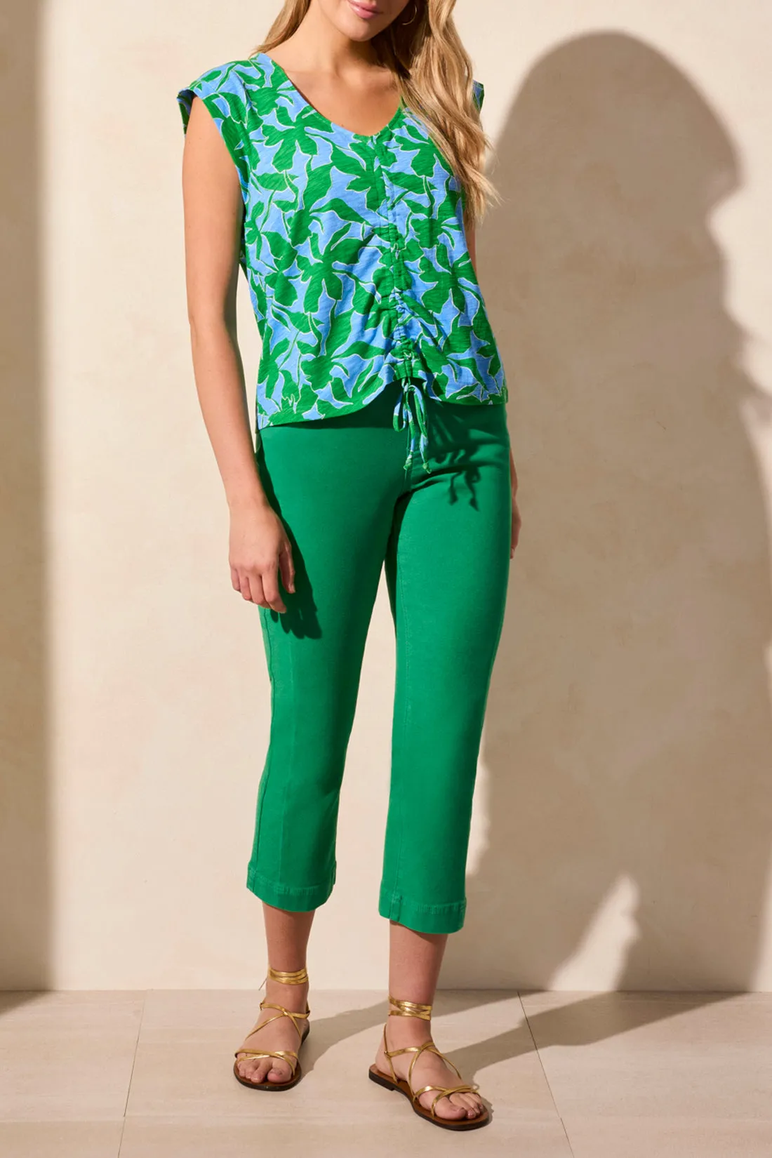 Tribal Sleeveless Ruched V-Neck - Deep Sea sold by Boutique with Grace product image thumbnail 2