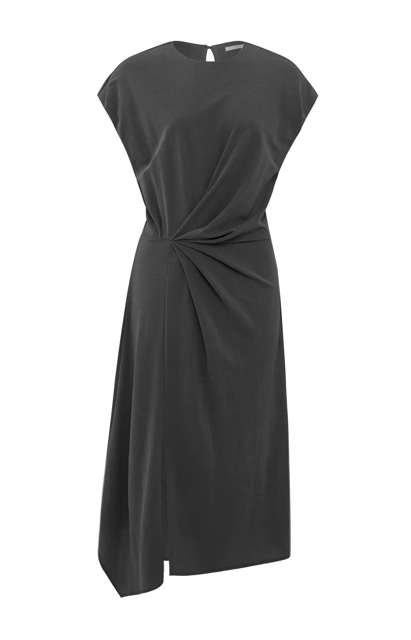 Yaya Pleated Modal Dress - Anthracite sold by Boutique with Grace