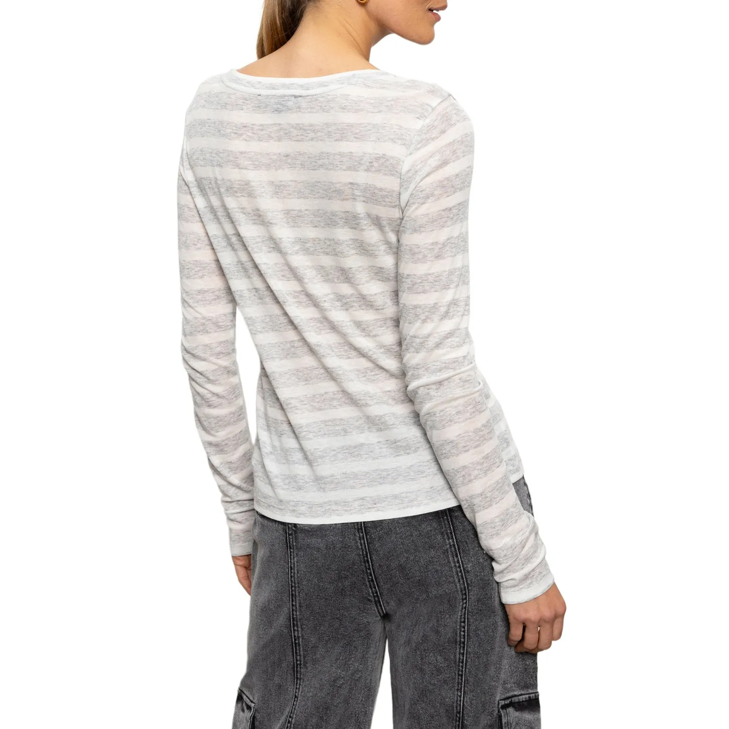 Sanctuary Femme Crew Stripe Tee - Grey/Chalk sold by Boutique with Grace product image thumbnail 4