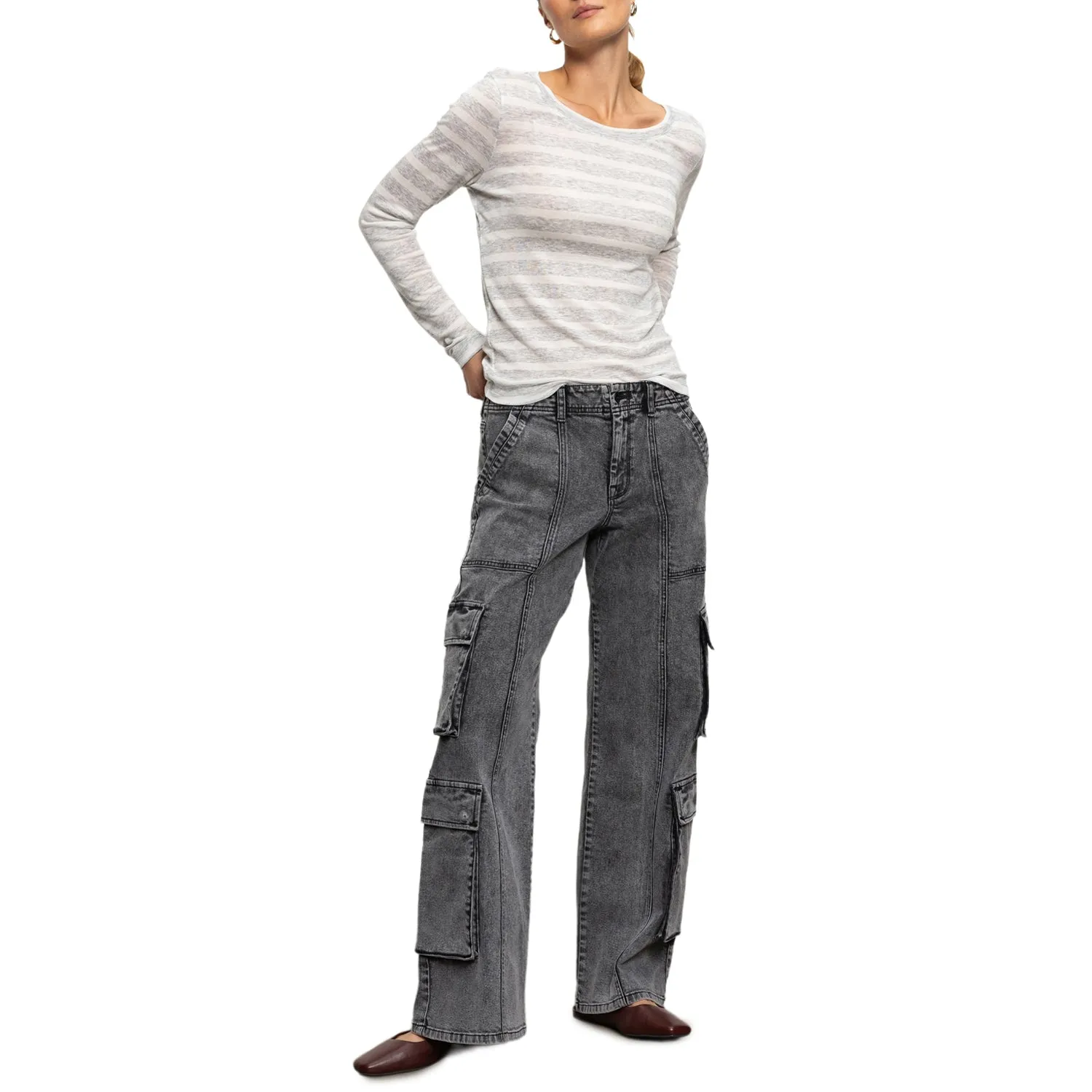 Sanctuary Femme Crew Stripe Tee - Grey/Chalk sold by Boutique with Grace product image thumbnail 3