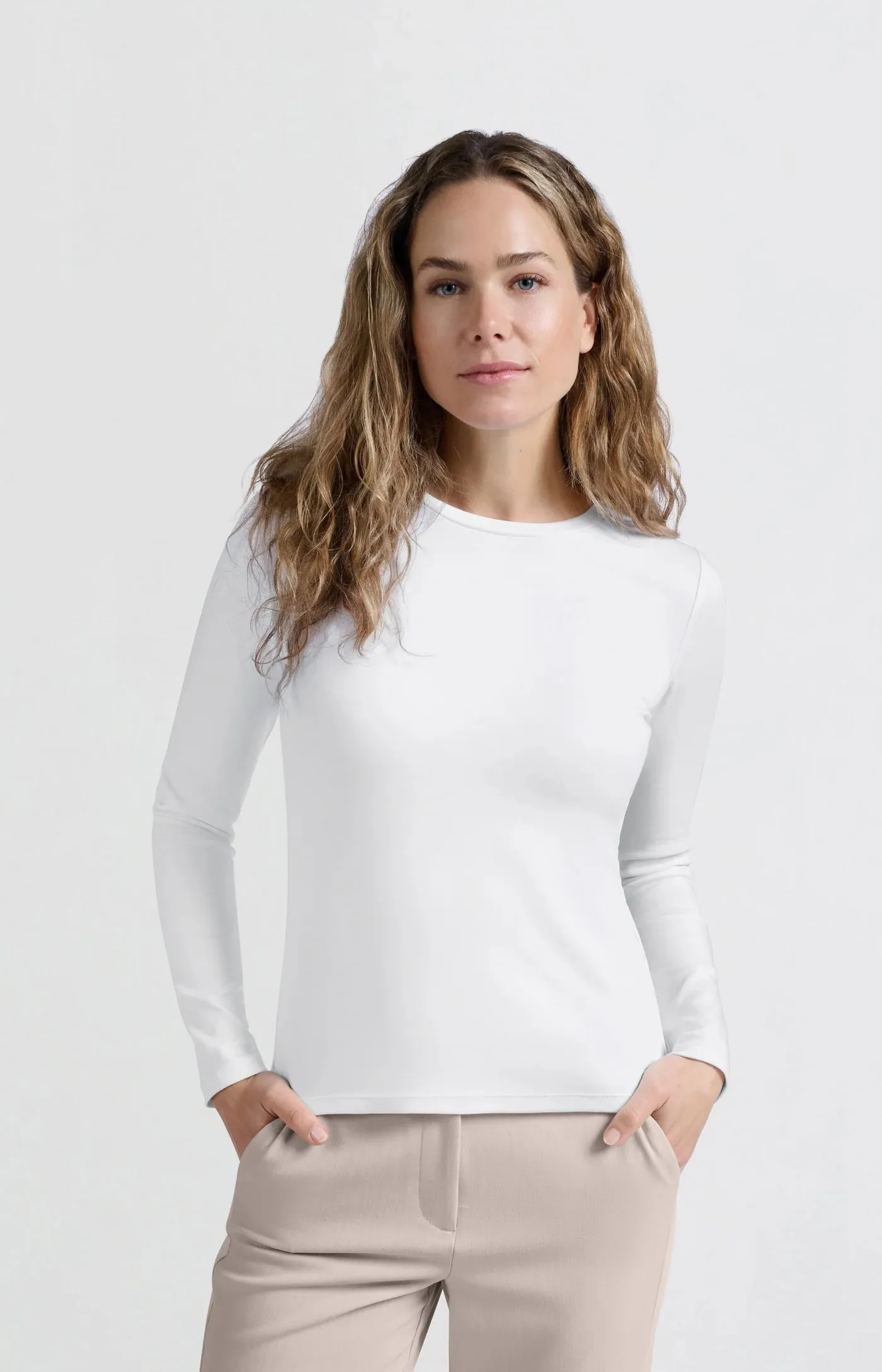 Yaya Heavy Knit Long Sleeve Tee - Pure White sold by Boutique with Grace