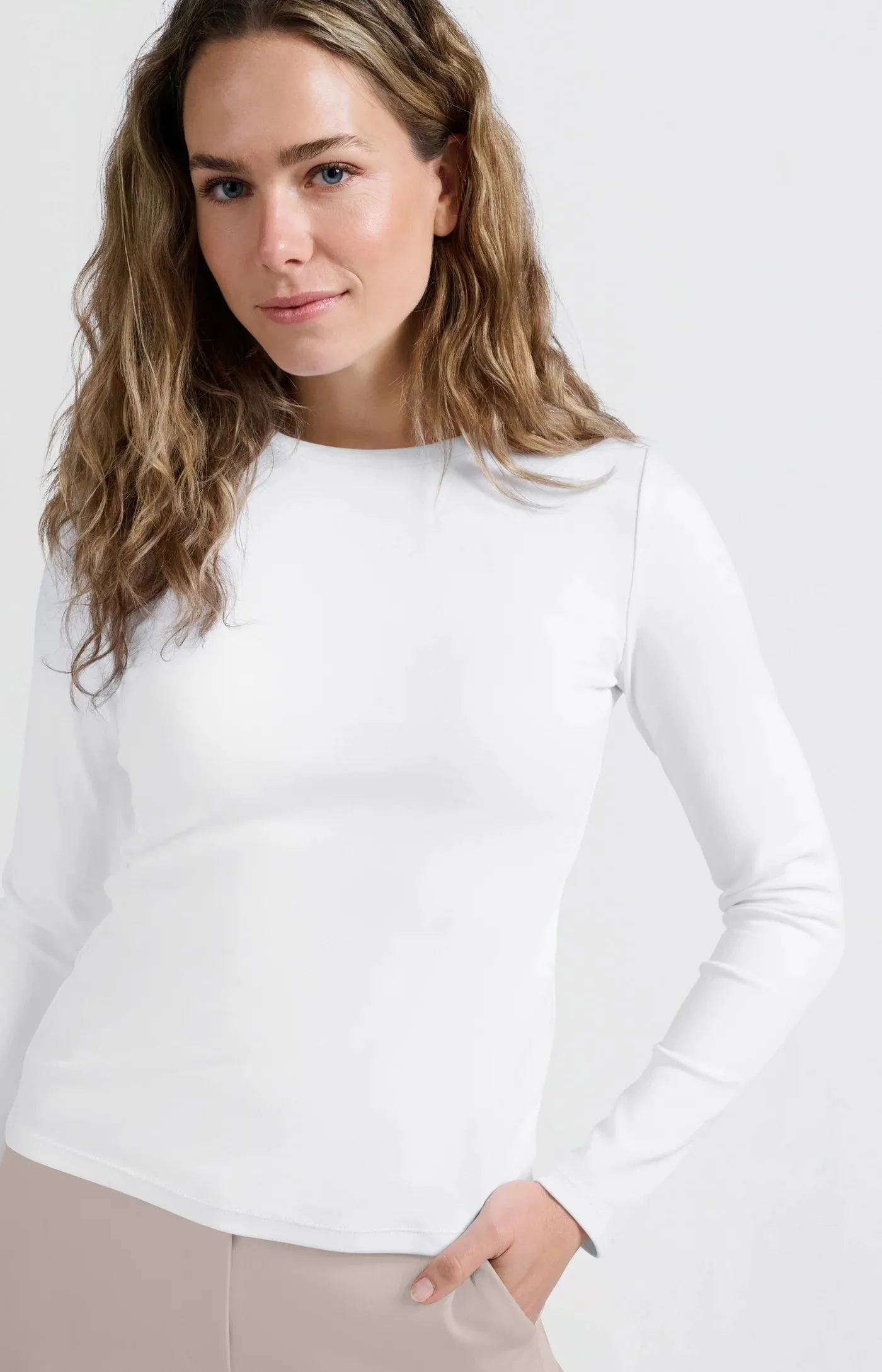 Yaya Heavy Knit Long Sleeve Tee - Pure White sold by Boutique with Grace product image thumbnail 3