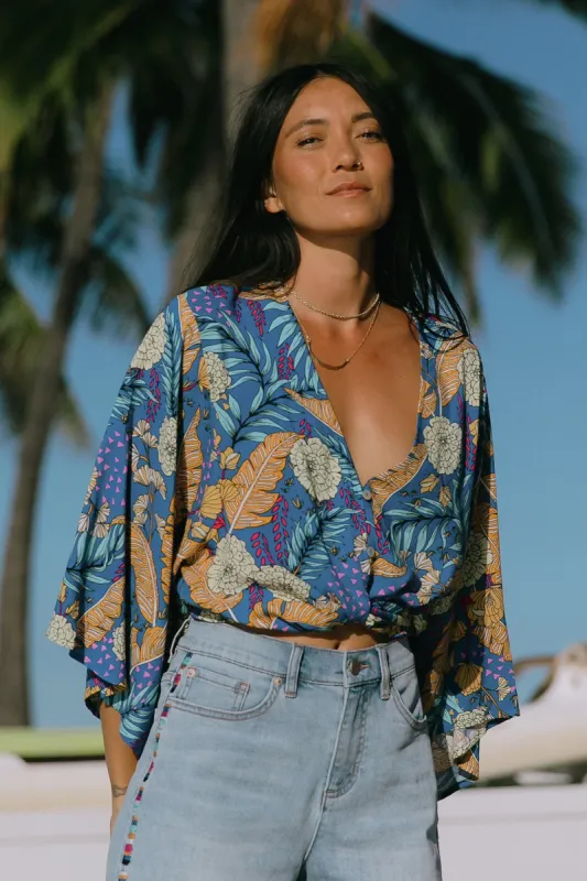Tribal Kimono Tie Top - Morocco sold by Boutique with Grace