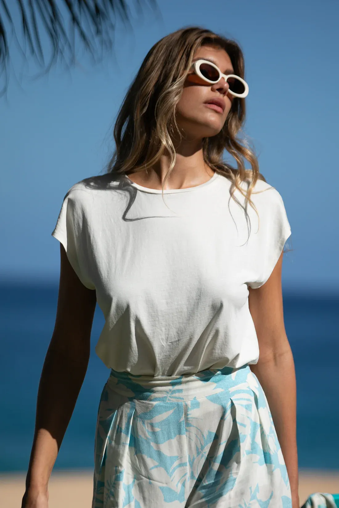 Tribal Cap Sleeve Crew Neck - Ivory sold by Boutique with Grace