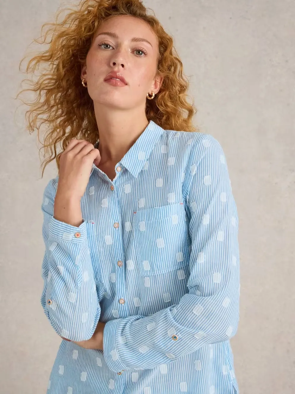 White Stuff Sophie Organic Cotton Shirt - Blue Multi sold by Boutique with Grace product image thumbnail 3