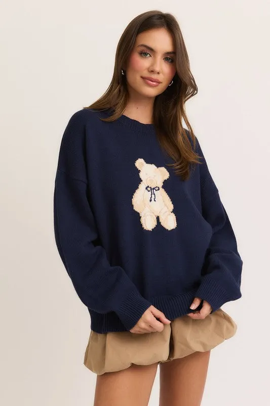 Le Lis Teddy Bear Sweater - Navy sold by Boutique with Grace product image thumbnail 3