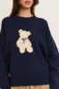 Le Lis Teddy Bear Sweater - Navy sold by Boutique with Grace