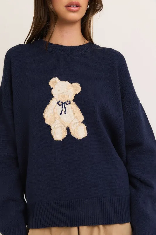 Le Lis Teddy Bear Sweater - Navy sold by Boutique with Grace product image thumbnail 2