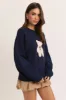 Le Lis Teddy Bear Sweater - Navy sold by Boutique with Grace
