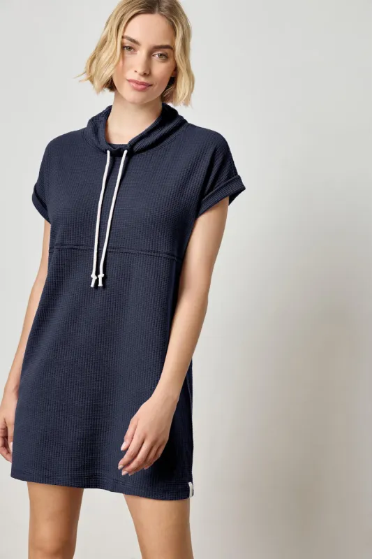 Lilla P Roll Sleeve Seamed Dress - Navy sold by Boutique with Grace