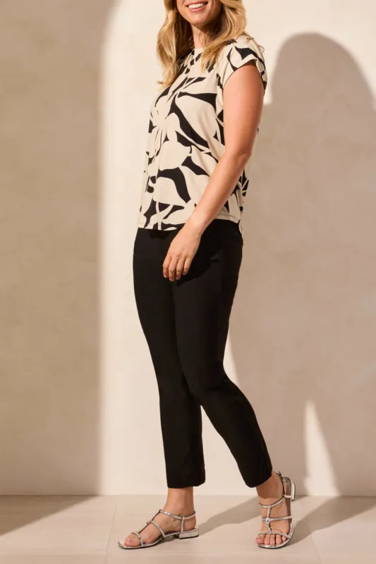 Tribal Shirred Cap Sleeve Top - Safari made by Tribal