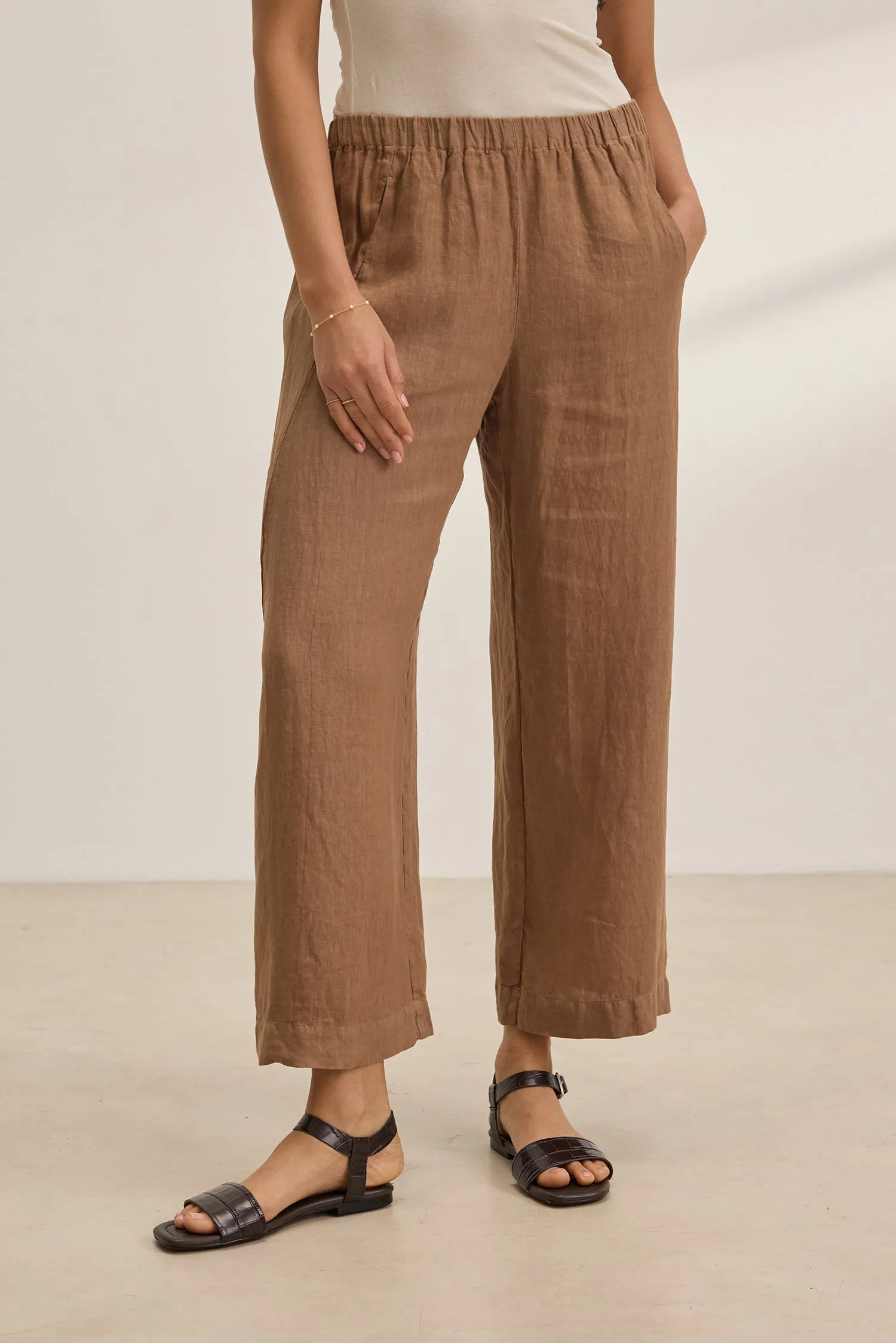 Velvet Lola Woven Linen Pant - Bark sold by Boutique with Grace product image thumbnail 3