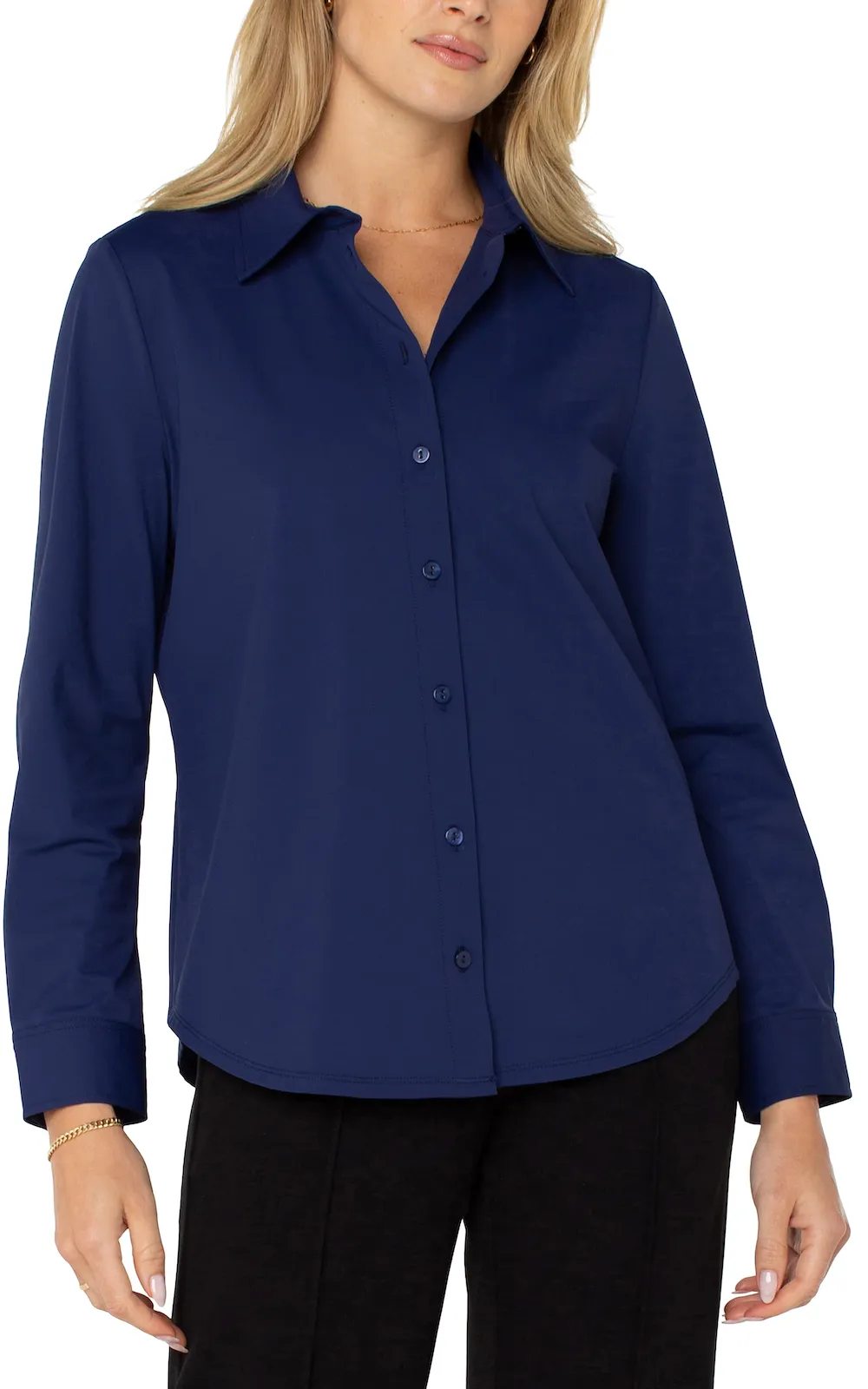 Liverpool Buttondown Blouse - Navy sold by Boutique with Grace product image thumbnail 2