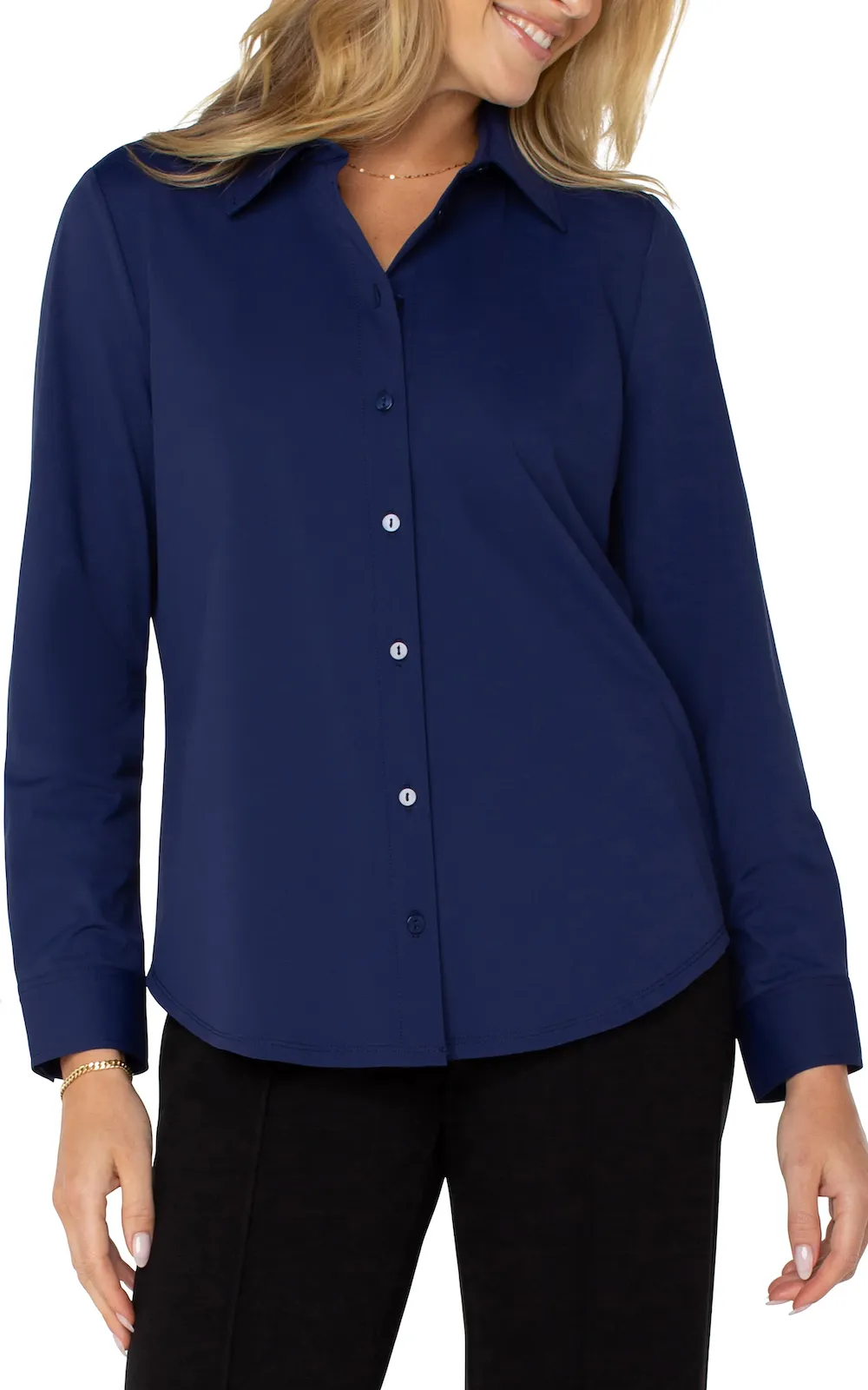 Liverpool Buttondown Blouse - Navy sold by Boutique with Grace product image thumbnail 3