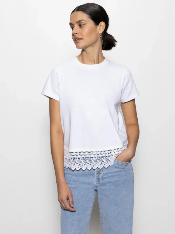 Sanctuary Lace Remix Tee - White sold by Boutique with Grace