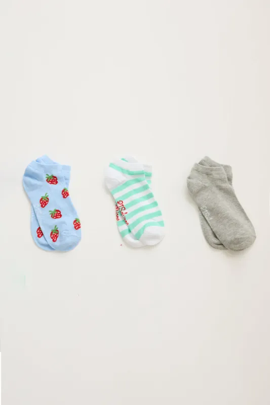 PJ Salvage Farmers Market 3Pk Socks - Blue sold by Boutique with Grace