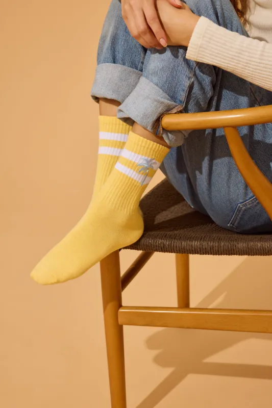 PJ Salvage Cabana Paradise Rib Sock - Yellow sold by Boutique with Grace