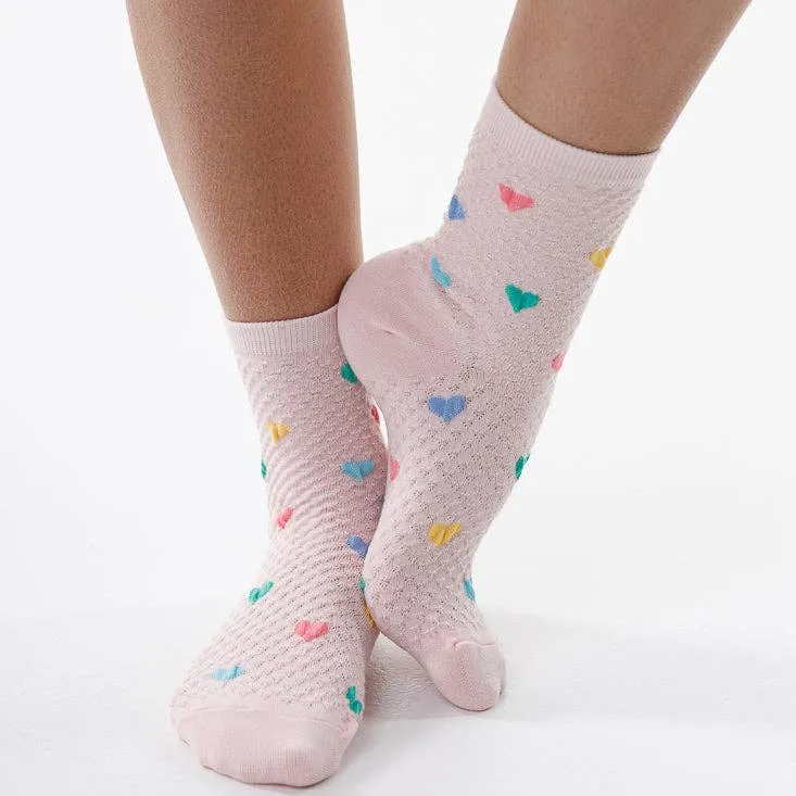 Limlim Light Heart Socks - Pink sold by Boutique with Grace