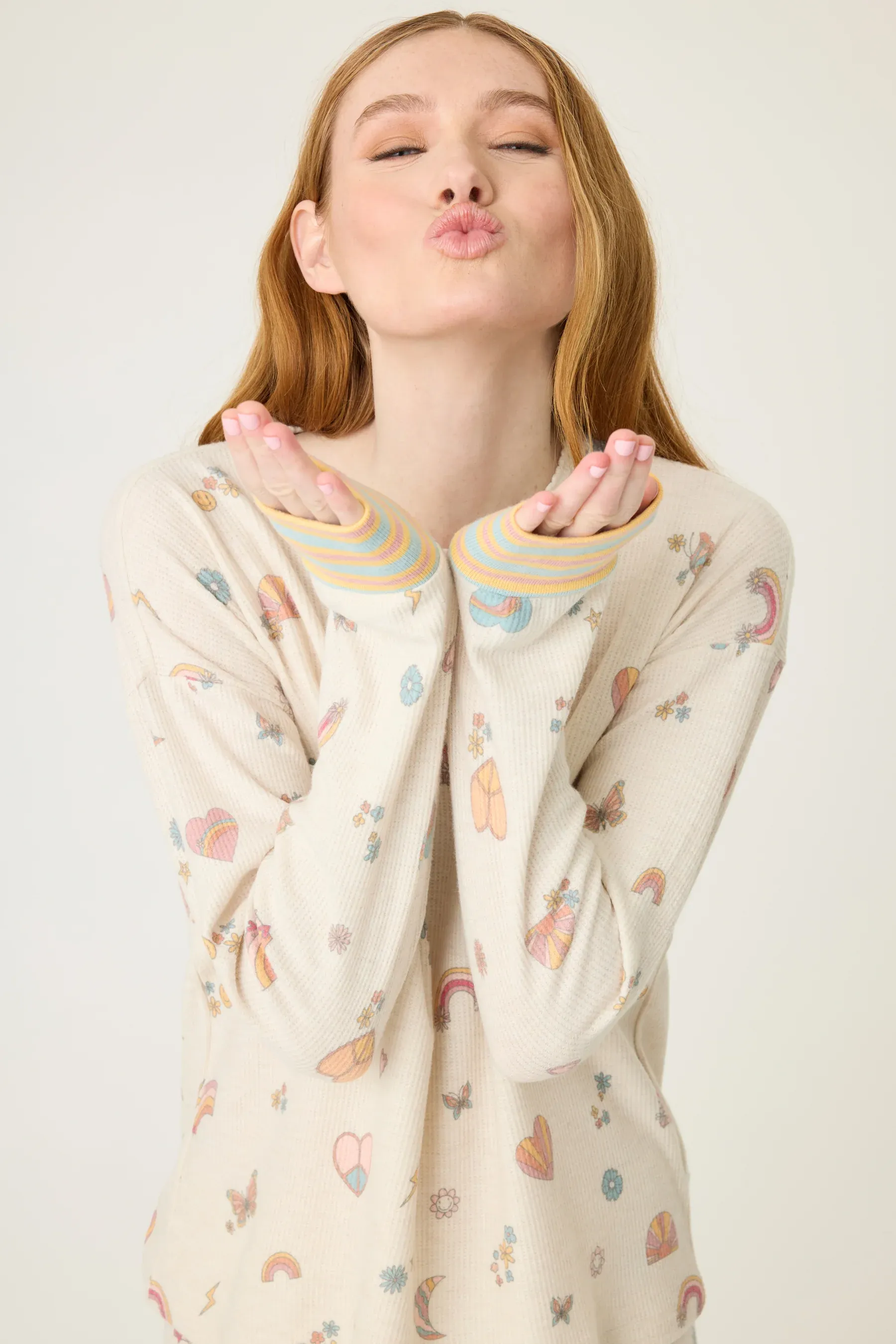 PJ Salvage Sunshine On My Mind PJ Set - Oatmeal sold by Boutique with Grace product image thumbnail 4