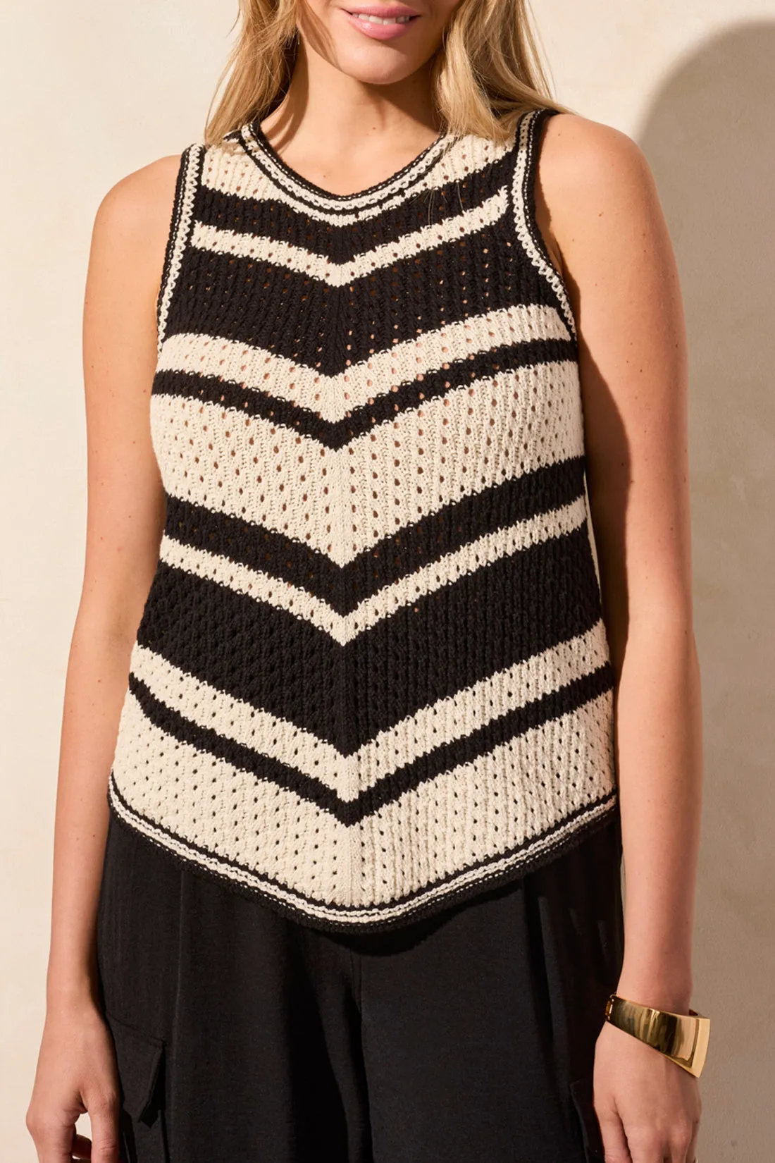 Tribal Crew Neck Racer Back Sweater - Black sold by Boutique with Grace