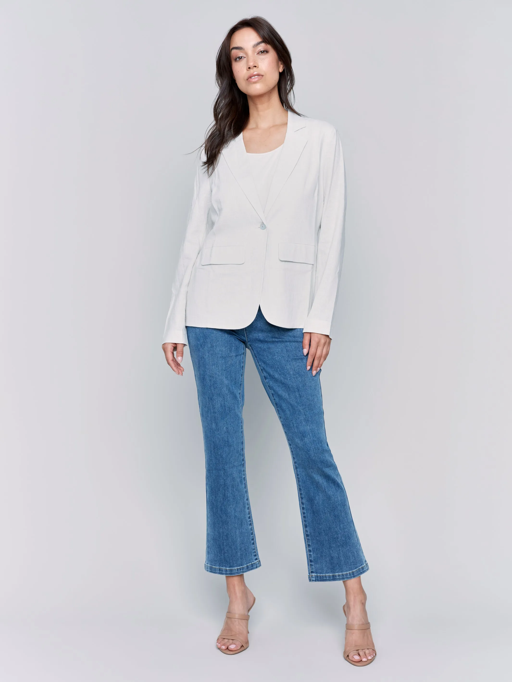 Charlie B Linen Blend Blazer - Natural sold by Boutique with Grace product image thumbnail 2