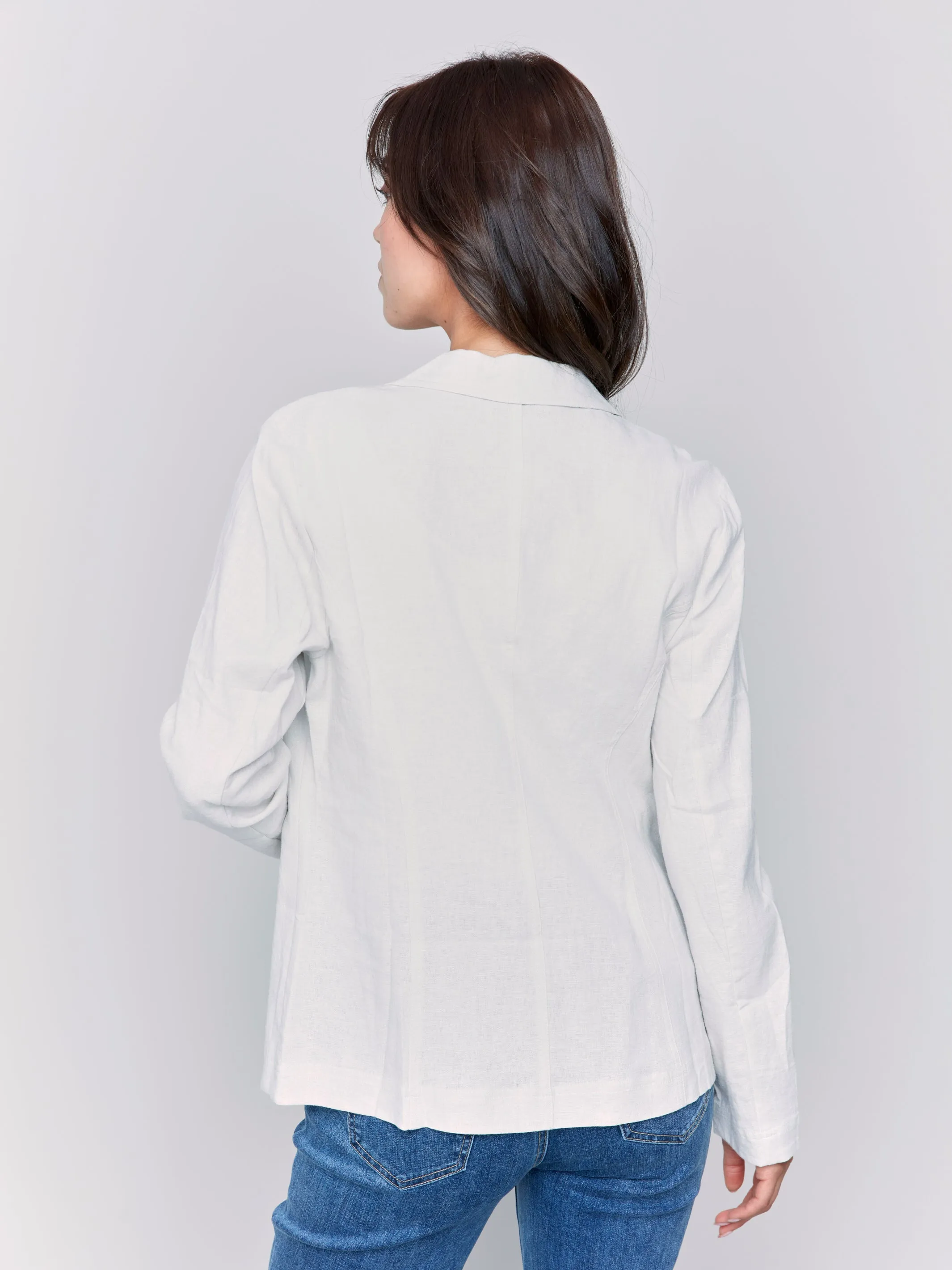 Charlie B Linen Blend Blazer - Natural sold by Boutique with Grace product image thumbnail 4